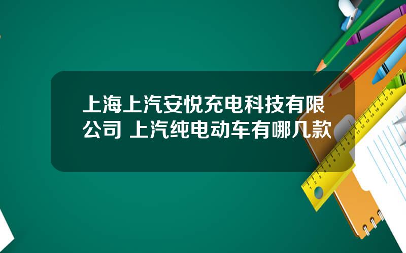 上海上汽安悦充电科技有限公司 上汽纯电动车有哪几款